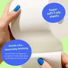 Who Gives A Crap 100% Bamboo Toilet Paper, 3 Ply, 330 Sheets, Long, Strong & Soft Toilet Tissue, Sustainable, Biodegradable, Renewable, Tree Free Bathroom Tissue Made with Bamboo Fibers